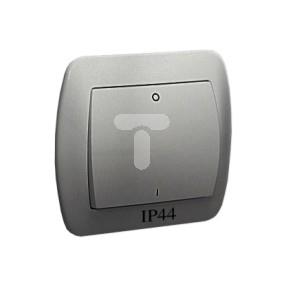 Simon Akord Łącznik dwubiegunowy bryzgoszczelny IP44 10AX 250V aluminiowy AW2B/26