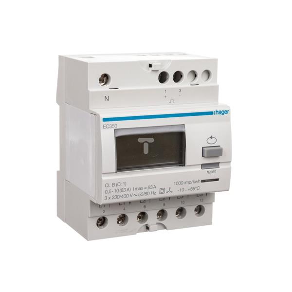 Licznik energii elektrycznej 3-fazowy 63A 230/400V 1-taryfowy z wyświetlaczem LCD EC350