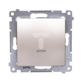 Simon 54 Łącznik jednobiegunowy z podświetleniem złoty mat DW1L.01/44 WMDL-011xxx-044