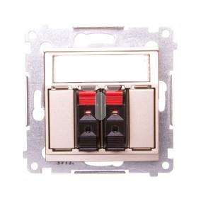 Simon 54 Gniazdo głośnikowe podwójne złoty mat DGL32.01/44 WMDG-02000x-044