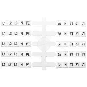Oznacznik elastyczny do złączek szynowych EO3 /L1, L2, L3, N, PE/ 40x5szt. 03901816
