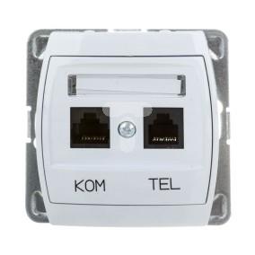 GAZELA Gniazdo teleinformatyczne RJ45 kat. 5e /8-stykowe/ RJ11 /6-stykowe/ białe GPKT-J/K/m/00
