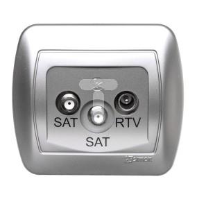 Simon Akord Gniazdo antenowe SAT/SAT/RTV końcowe aluminium metalizowane AZAR+SAT3.1-P2/26 WMAA-01319z-D013