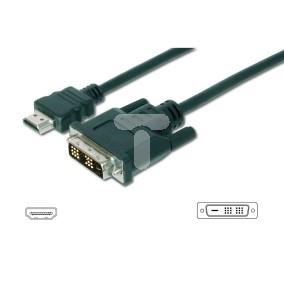 Kabel adapter HDMI Highspeed 1.3 Typ HDMI A/DVI-D(18+1), M/M czarny 10m AK-330300-100-S