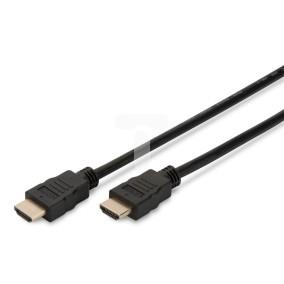 Kabel połączeniowy HDMI Highspeed 2.0 z Eth. GOLD Typ HDMI A/HDMI A, M/M czarny 1m AK-330107-010-S