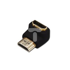 Adapter HDMI Highspeed 2.0 z Eth. kątowy Typ HDMI A/HDMI A, M/Ż czarny AK-330502-000-S AK-330502-000-S