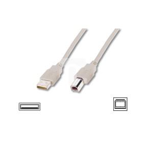 Kabel połączeniowy USB 2.0 Typ USB A/USB B, M/M beżowy 1,8m AK-300102-018-E