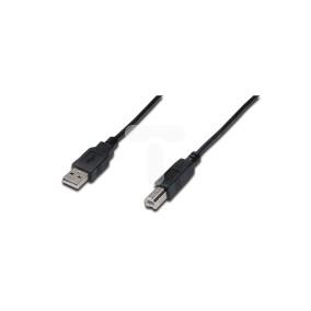 Kabel połączeniowy USB 2.0 Typ USB A/USB B, M/M czarny 1,8m AK-300102-018-S