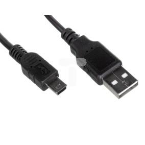 Kabel połączeniowy miniUSB 2.0 /Canon/ Typ USB A/miniUSB B(5pinów), M/M czarny 1m AK-300130-010-S