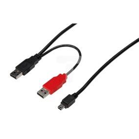 Kabel rozgałęźniacz miniUSB 2.0 /Canon/ Typ 2xUSB A/miniUSB B(5pinów), M/M czarny 1m AK-300113-010-S