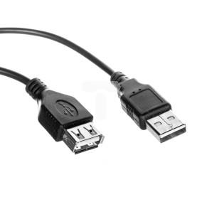 Kabel przedłużający USB 2.0 Typ USB A/USB A, M/Ż czarny 3m AK-300200-030-E