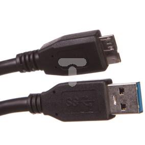 Kabel połączeniowy USB 3.0 Typ USB A/microUSB B, M/M czarny 1,8m AK-300116-018-S