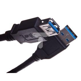 Kabel połączeniowy USB 3.0 Typ USB A/USB A, M/Ż czarny 1,8m AK-300203-018-S