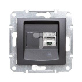 SEDNA Gniazdo komputerowe pojedyncze RJ45 kat.5e FTP grafitowe SDN4500170