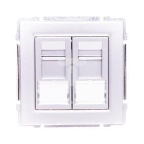 KOS66 Gniazdo komputerowe podwójne 2xRJ45 kat.6 ekranowane aluminium 664068