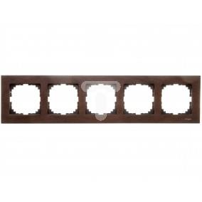 Merten System M Ramka pięciokrotna drewno wenge MTN4055-3471