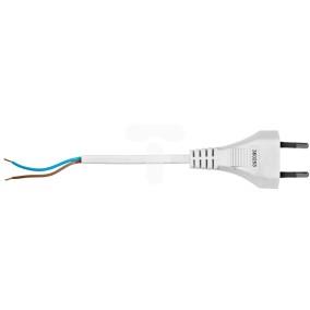 Przewód przyłączeniowy 2m biały 2x0,50mm2 H03VVH2-F z wtyczką płaską 2401520132 S12252