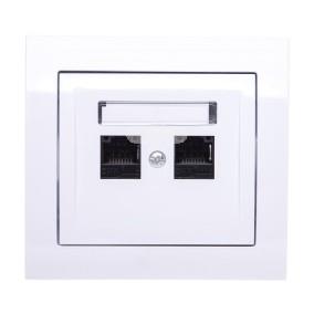 KIER Gniazdo komputerowe podwójne RJ45 kat.5e białe GPK-2W/K/00