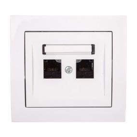 KIER Gniazdo komputerowe podwójne RJ45 kat.6 białe GPK-2W/K6/00  
