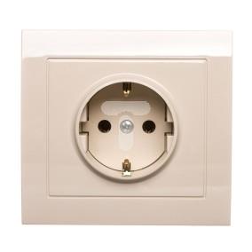 KIER Gniazdo pojedyncze z/u SCHUKO beżowe GP-1WS/01  