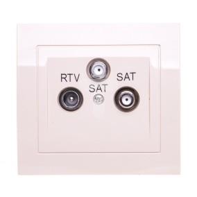 KIER Gniazdo antenowe RTV-SAT-SAT beżowe GPA-W2S/01 