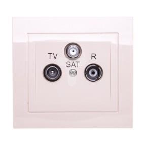 KIER Gniazdo antenowe RTV-SAT beżowe GPA-WS/01  