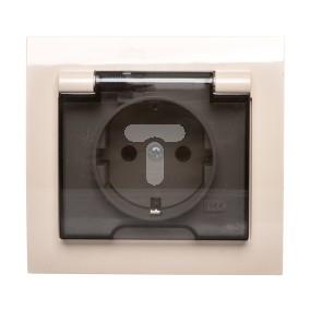KIER Gniazdo bryzgoszczelne z/u IP-44 SCHUKO beżowe GPH-1WS/01/d  