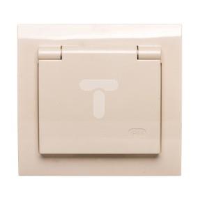 KIER Gniazdo bryzgoszczelne z/u IP-44 SCHUKO beżowe GPH-1WS/01/w  