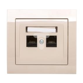 KIER Gniazdo komputerowe podwójne RJ45 kat.6 beżowe GPK-2W/K6/01  