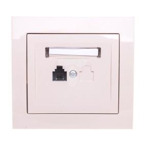 KIER Gniazdo telefoniczne pojedyncze RJ11 beżowe GPT-1W/01  