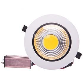 Oprawa downlight COB 10W biało-czarna okrągła 950lm 3000K 230V LAMPRIX LP-11-003