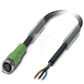 Kabel czujnika 3-piny gniazdo proste M8 czarno szary 10m SAC-3P-10,0-PUR/M 8FS 1694101