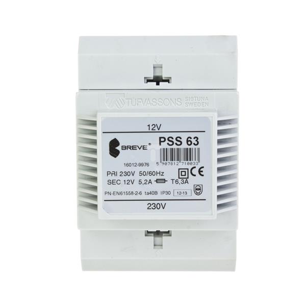 Transformator 1-fazowy PSS 63VA 230/12V na szynę 16012-9976