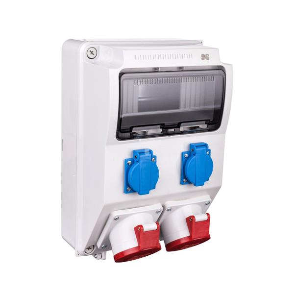 Rozdzielnica budowlana 9 modułów 2x2P+Z 2x5P/32A bez zabezpieczeń RS-9 6222-00