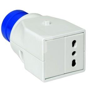 Adapter systemowy, 1 gniazdo włoskie, 16A, 2 bieg+PE, 220 V 50/60 Hz PKZA201