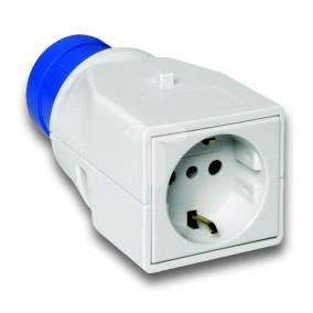 Adapter systemowy, 1 gniazdo niemieckie, 16A, 2 bieg+PE, 220 V 50/60 Hz PKZA203