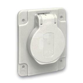 Gniazdo PK, szare, 2p+PE, 10/16A, 250 V, francuskie, IP54, podtynkowe PKN62G
