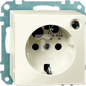 Mechanizm gniazda wtykowego SCHUKO z zegarem, z przesłoną, B, P, Sys M MTN501144