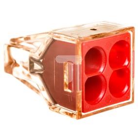 Szybkozłączka 4x 1,5-4mm2 przeźroczysta czerwona 773-604 /100szt./