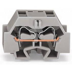Złączka 4-przewodowa 4mm2 szara ze stopką montażową 262-341