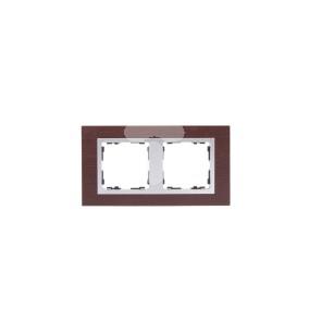 Simon 82 Ramka podwójna pozioma drewniana wenge/ ramka pośrednia aluminium mat 82927-65 TSI-82927-65