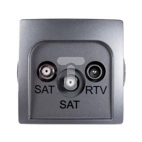 Simon Basic Gniazdo antenowe SAT/SAT/RTV końcowe stal inox BMZAR+SAT3.1-P2.01/21 WMUA-03019z-J011