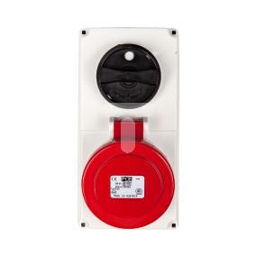 Zestaw instalacyjny z gniazdem 16A 5P (0-1) czerwony 6115-6