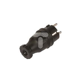 Wtyczka przenośna 16A 3P 230V czarna IP44 guma 249501