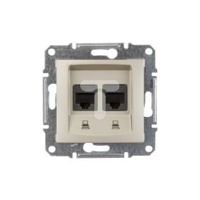 Sedna Gniazdo komputerowe podwójne RJ45 kat.5e UTP satynowe SDN4400168
