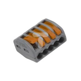 Szybkozłączka 5x 0,08-4mm2 z dźwigniami zwalniającymi jasnoszara 222-415 