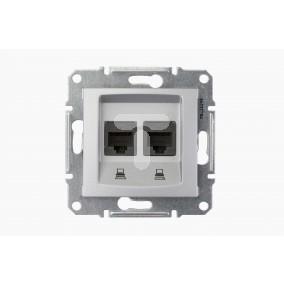 Sedna Gniazdo komputerowe podwójne RJ45 kat.5e UTP aluminium SDN4400160