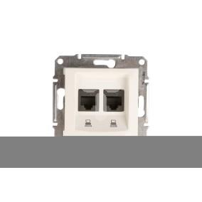 Sedna Gniazdo komputerowe podwójne RJ45 kat.5e UTP kremowe SDN4400123