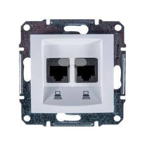 Sedna Gniazdo komputerowe podwójne RJ45 kat.6 UTP białe SDN4800121