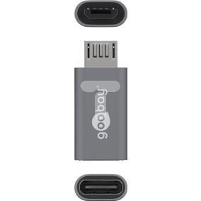 Adapter USB-C >  microUSB 2.0 (typ B) szary 55553